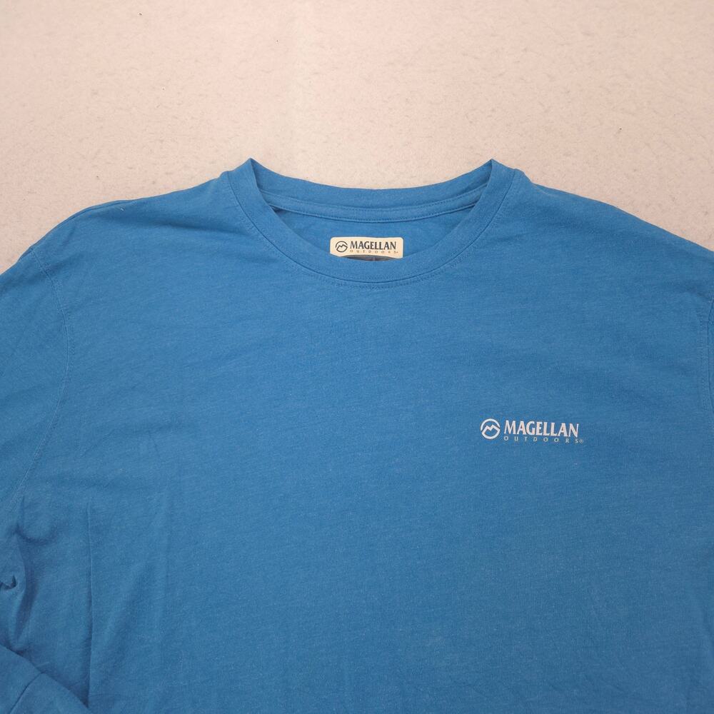 Magellan Outdoors Long Sleeve Crew Neck T-Shirt Mens Size Large L Blue